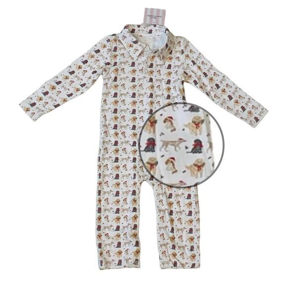 NWT James & Lottie 3M Christmas Puppy Jack Romper - Picture 1 of 5